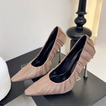 Saint Laurent Mesh Covered High Heel Pumps 11cm Taupe 2025 (MD-250424026)