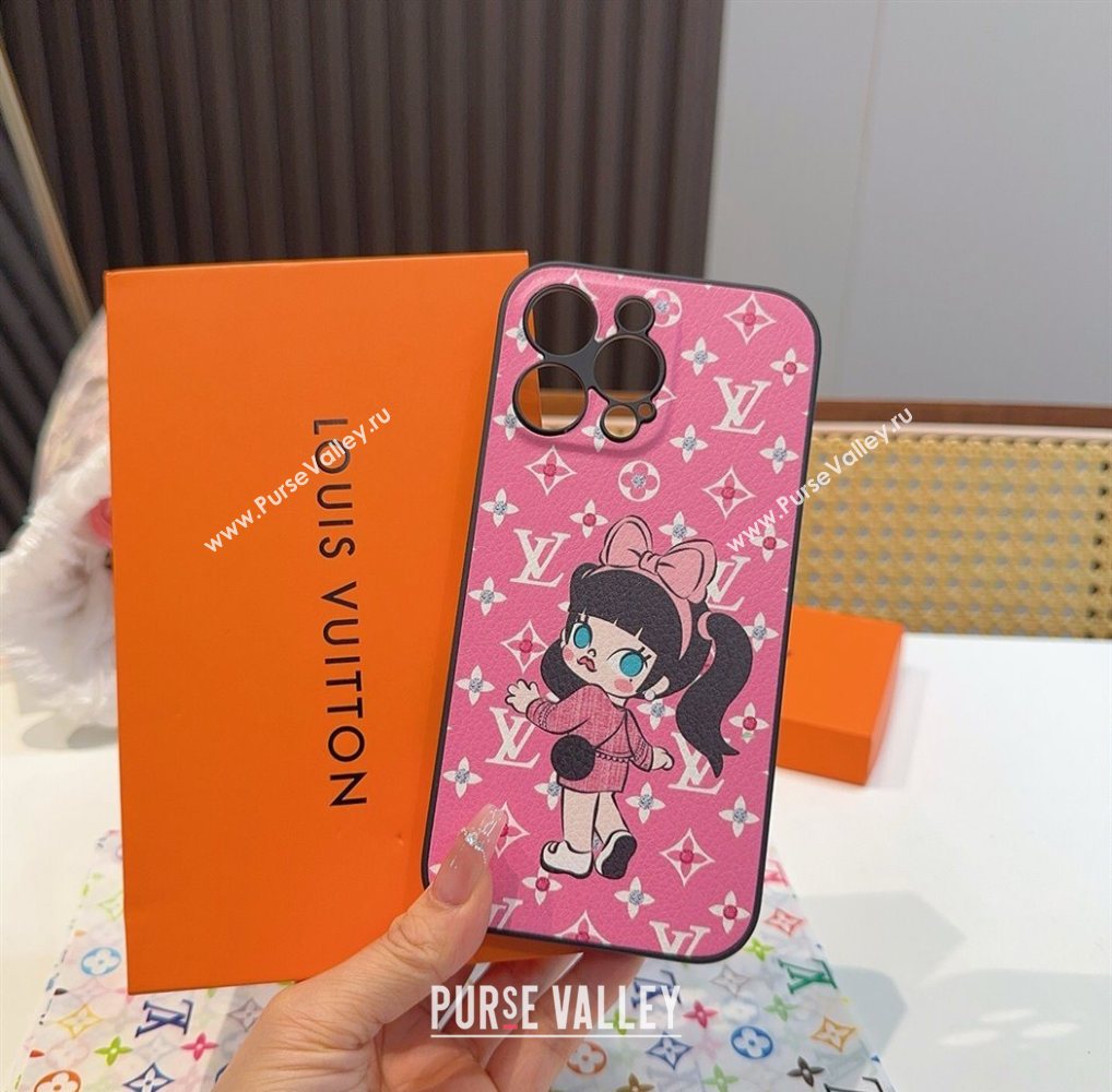 Louis Vuitton Girl iPhone Holder Pink 2025 0616 (SHI-250616017)