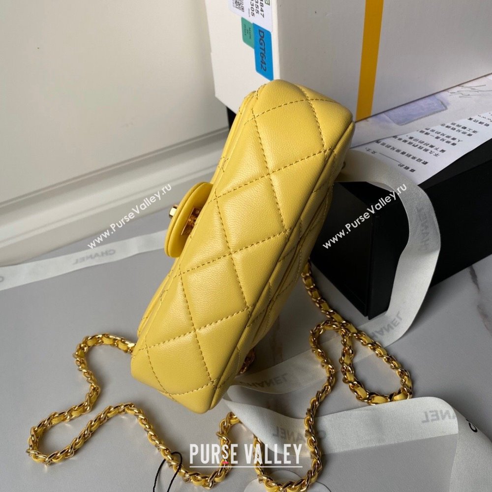 Chanel Mini Flap Bag with Top Handle AS4847 Yellow 2024 (YEZI-24051304)