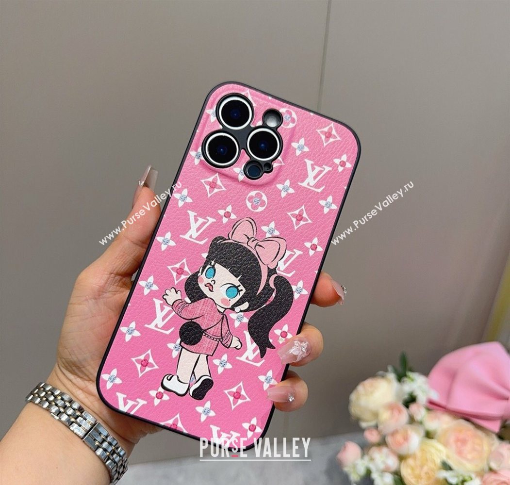 Louis Vuitton Girl iPhone Holder Pink 2025 0616 (SHI-250616017)