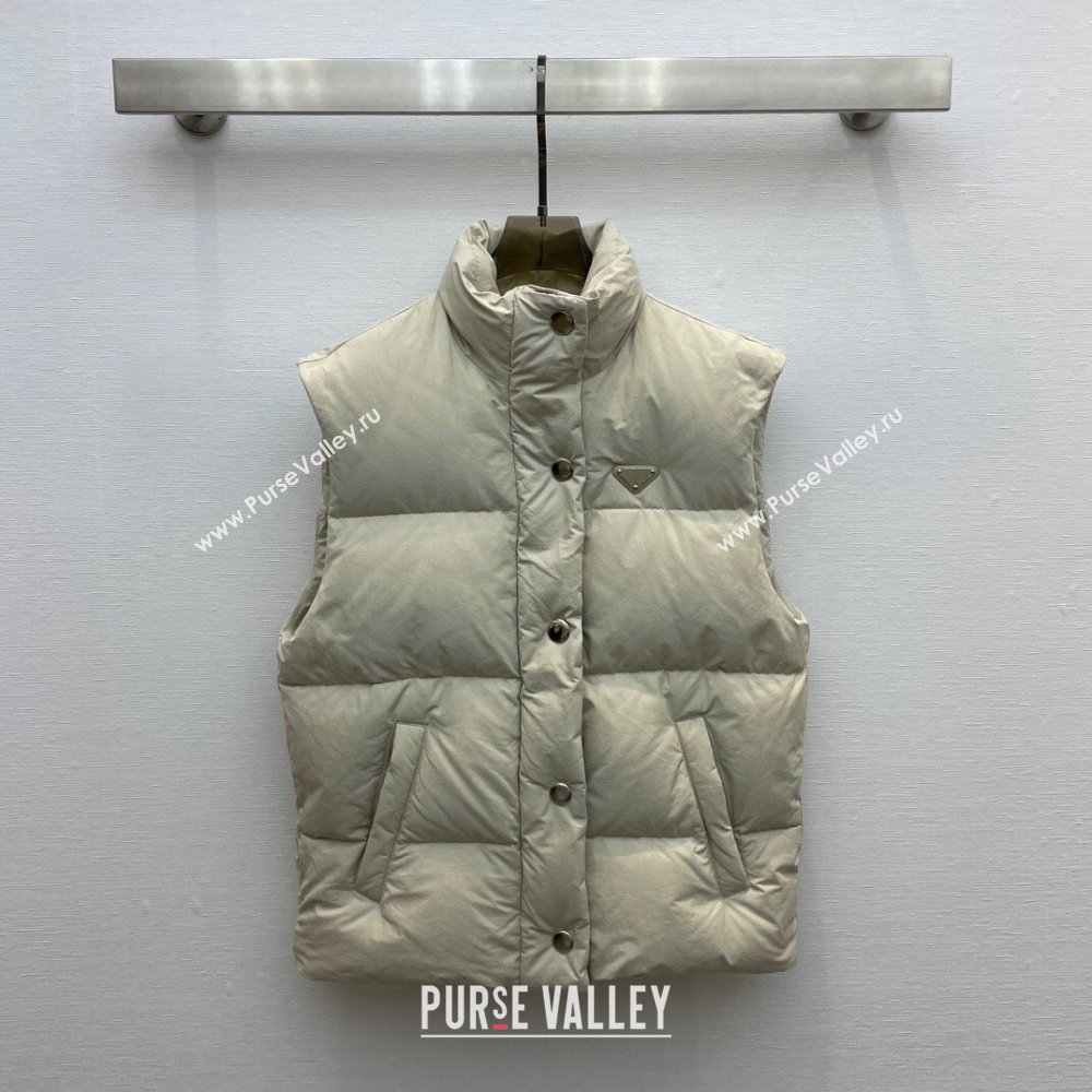 Prada Down Vest P110935 Beige 2023 (VT-23110935)