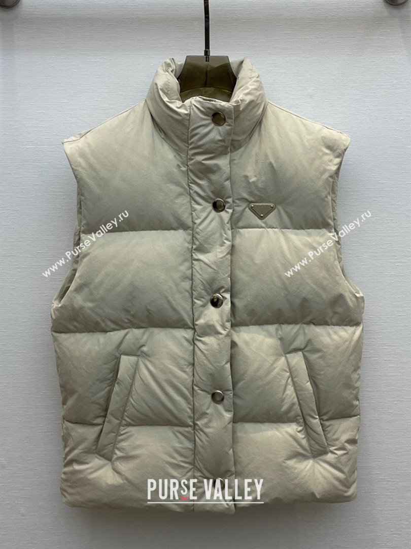 Prada Down Vest P110935 Beige 2023 (VT-23110935)