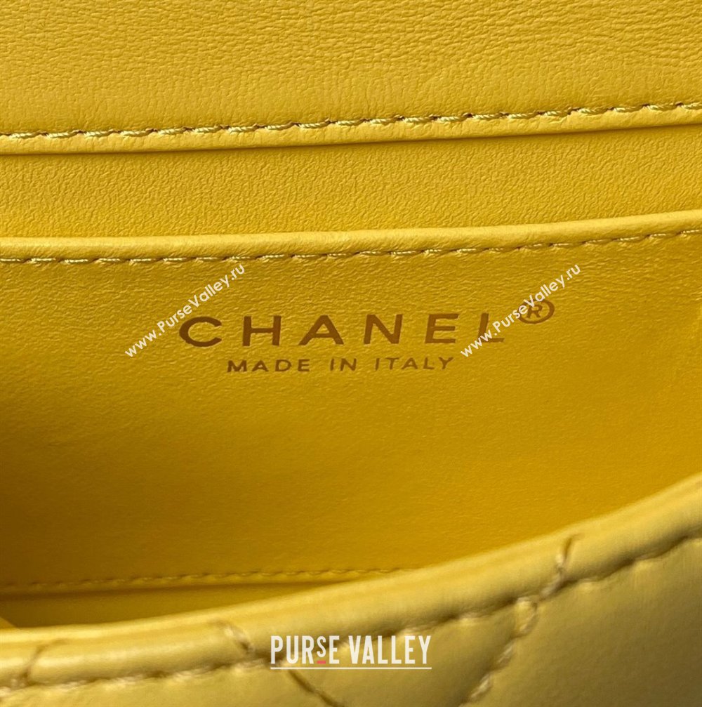 Chanel Mini Flap Bag with Top Handle AS4847 Yellow 2024 (YEZI-24051304)