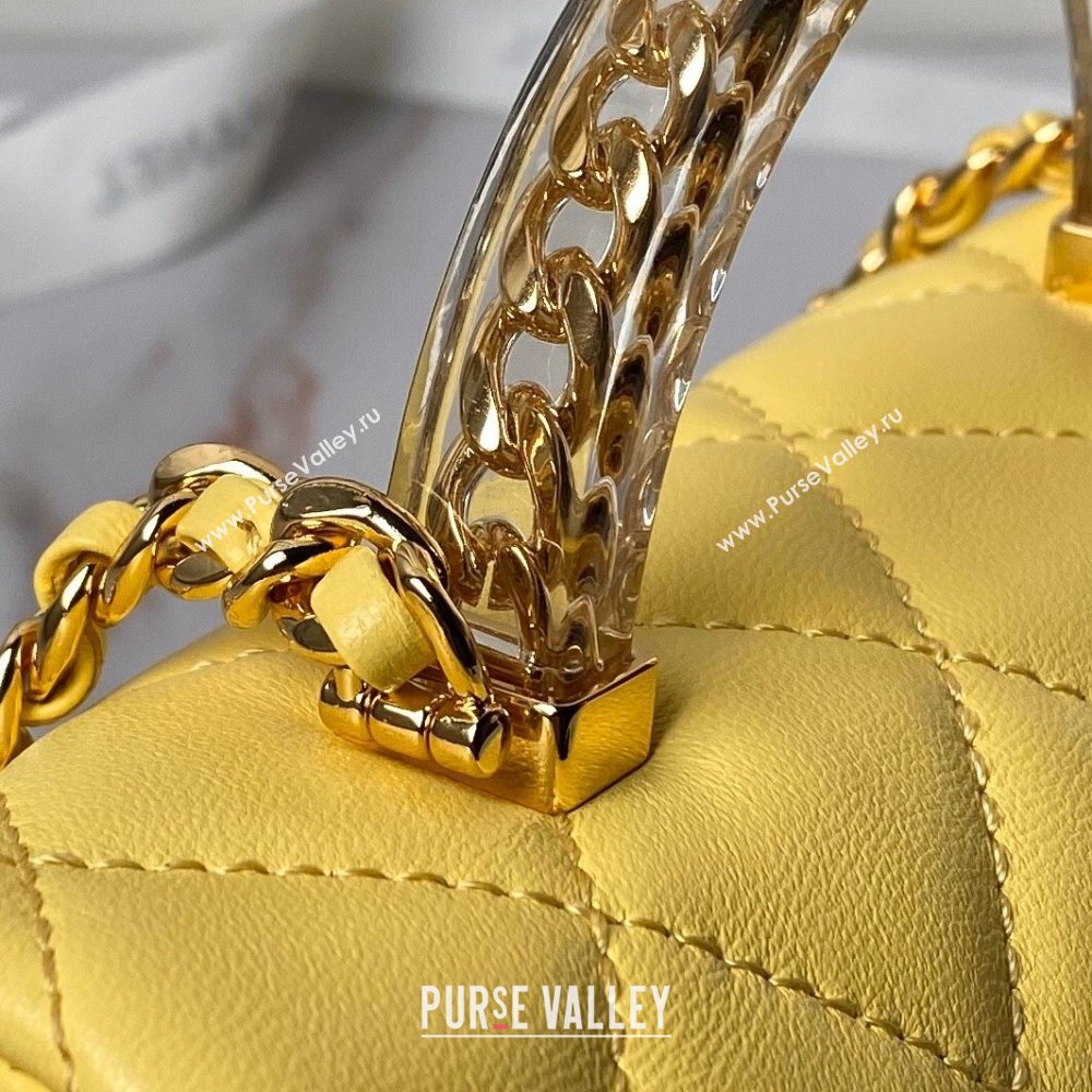Chanel Mini Flap Bag with Top Handle AS4847 Yellow 2024 (YEZI-24051304)