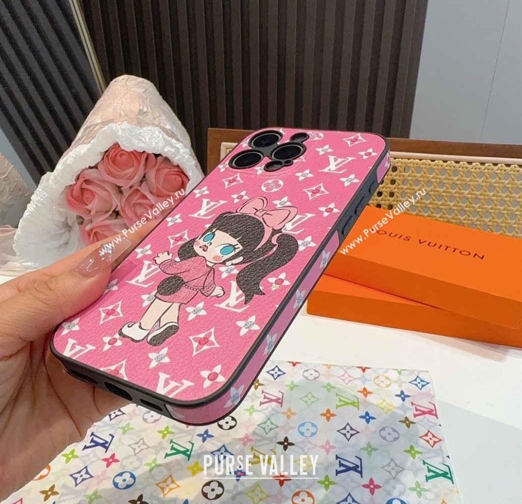 Louis Vuitton Girl iPhone Holder Pink 2025 0616 (SHI-250616017)