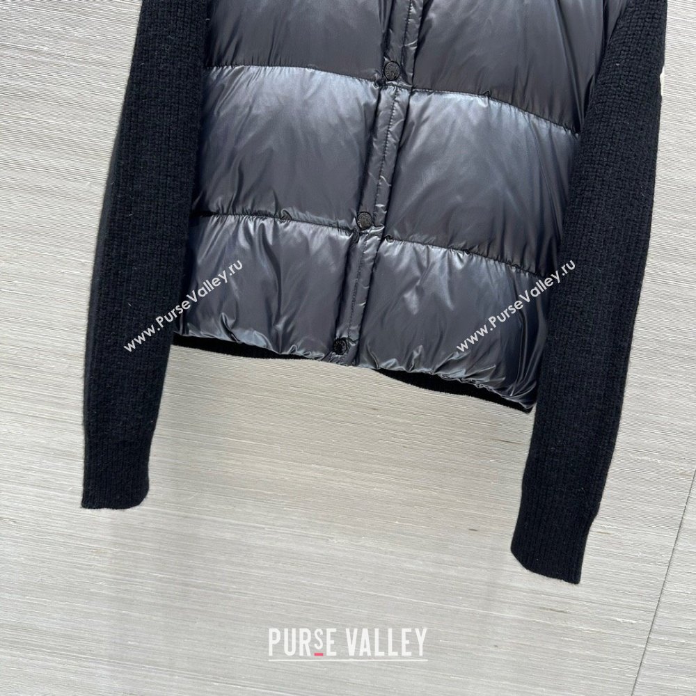 Moncler Knit and Down Jacket Black 2024 1219 (QI-241219036)