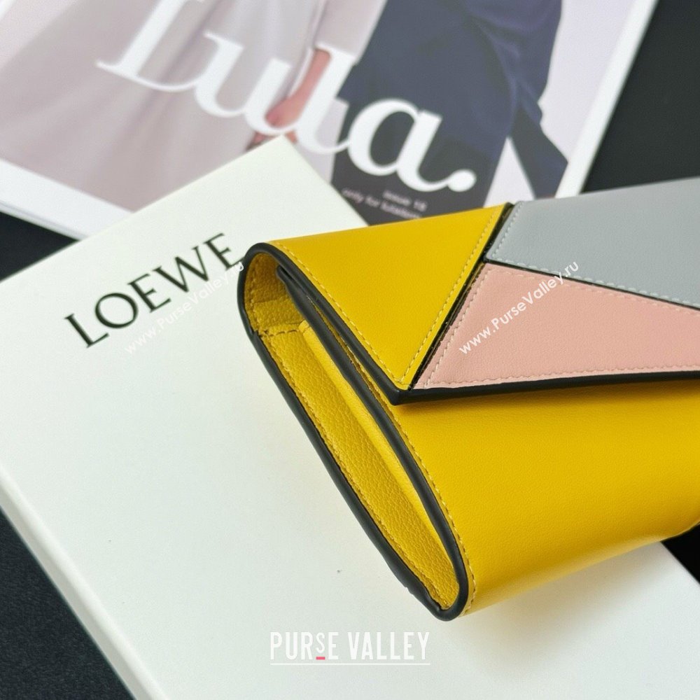 Loewe Puzzle Long Wallet Yellow/Grey 2024 (HY-24032109)