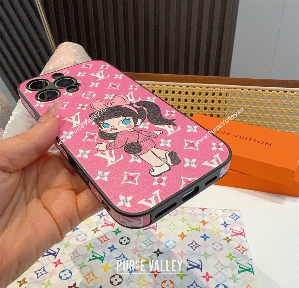 Louis Vuitton Girl iPhone Holder Pink 2025 0616 (SHI-250616017)