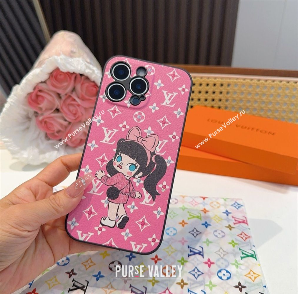 Louis Vuitton Girl iPhone Holder Pink 2025 0616 (SHI-250616017)