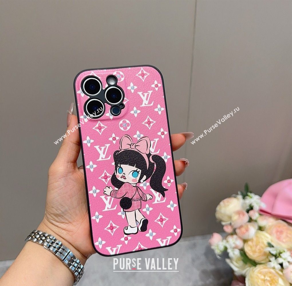 Louis Vuitton Girl iPhone Holder Pink 2025 0616 (SHI-250616017)