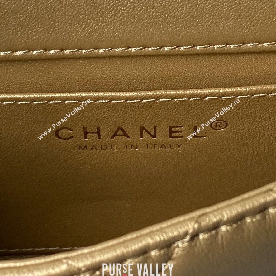 Chanel Mini Flap Bag with Top Handle AS4847 Gold 2024 (YEZI-24051305)