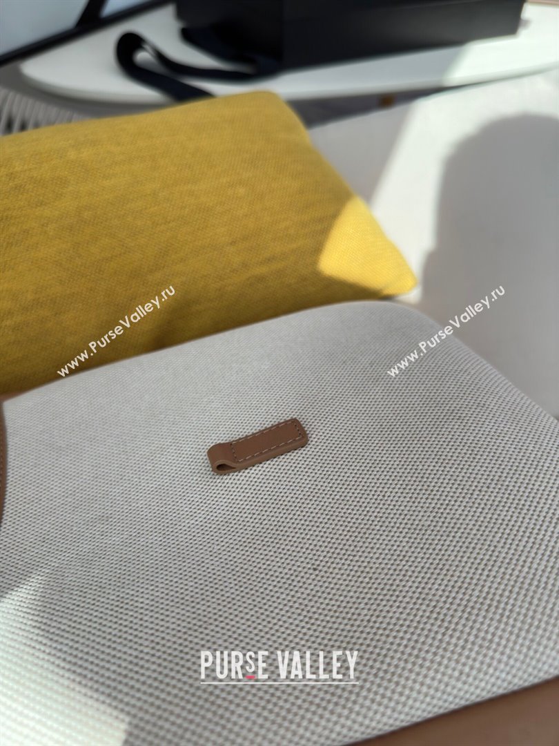 Saint Laurent LE 5 À 7 Soft Small Hobo Bag in Canvas and Leather 713938 Brown 2024 Top (HONGS-24051306)