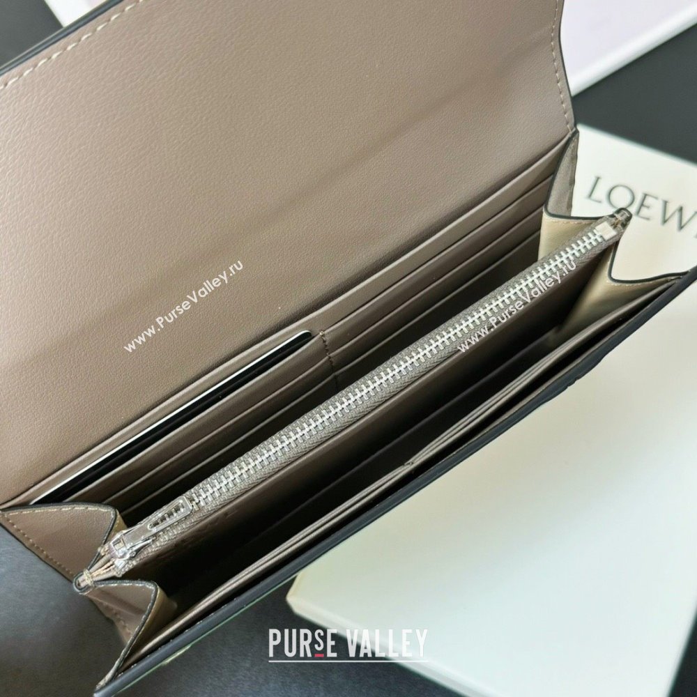 Loewe Puzzle Long Wallet Grey/Green/Beige 2024 (HY-24032112)