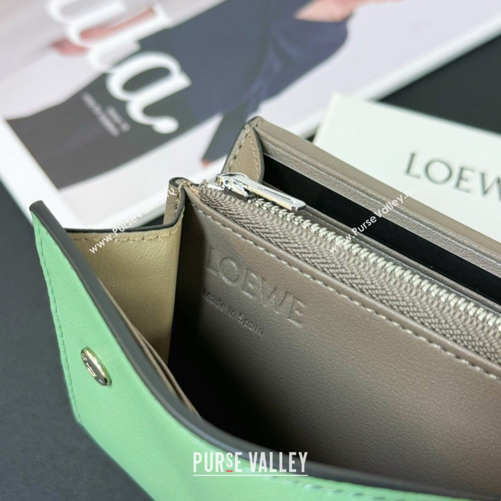 Loewe Puzzle Long Wallet Grey/Green/Beige 2024 (HY-24032112)