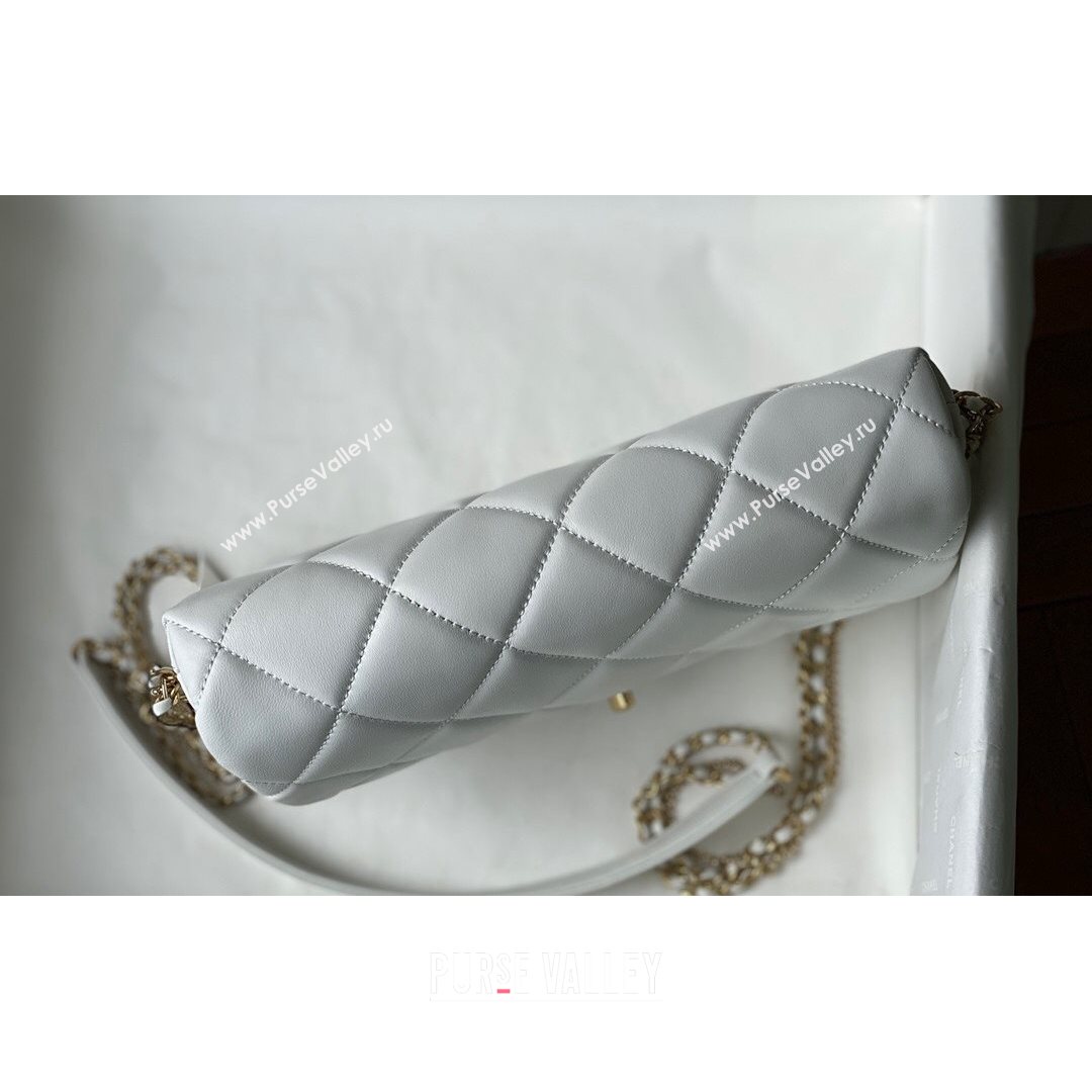 Chanel Lambskin Chain Medium Flap Bag AS2563 White 2021 (SM-21082717)
