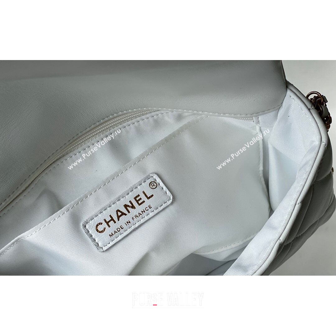 Chanel Lambskin Chain Medium Flap Bag AS2563 White 2021 (SM-21082717)