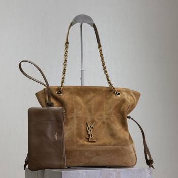 Saint Laurent Jamie Shopping Small Bag in Suede Brown 2025 833948 (YY-250802002)