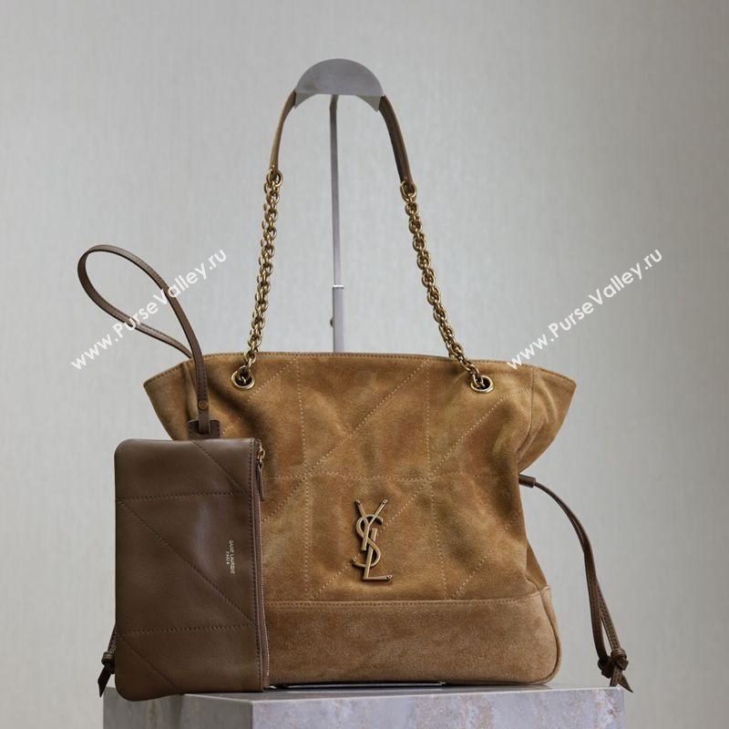 Saint Laurent Jamie Shopping Small Bag in Suede Brown 2025 833948 (YY-250802002)
