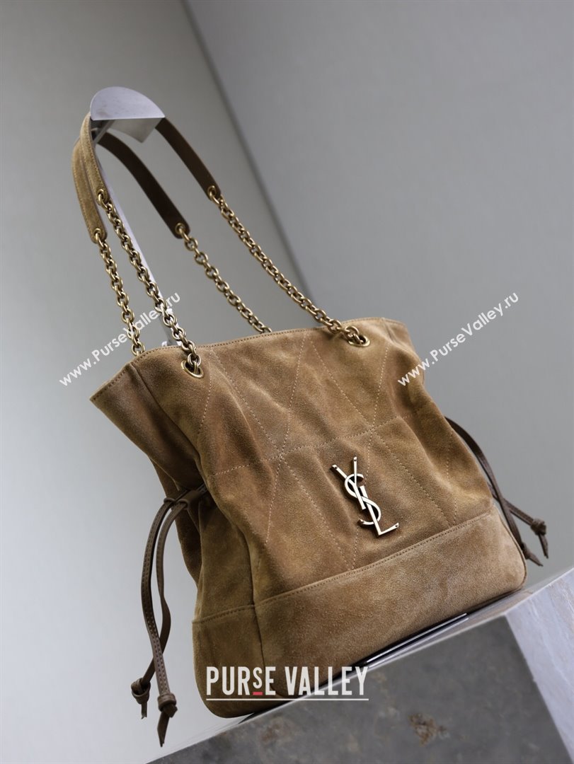 Saint Laurent Jamie Shopping Small Bag in Suede Brown 2025 833948 (YY-250802002)