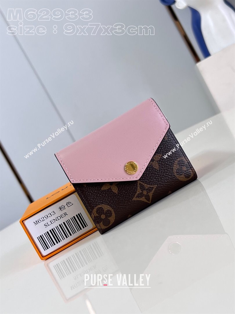 Louis Vuitton Zoe Wallet in Monogram Canvas and Cowhide Leather M62933 Pink 2024 (K-24120607)