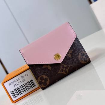 Louis Vuitton Zoe Wallet in Monogram Canvas and Cowhide Leather M62933 Pink 2024 (K-24120607)