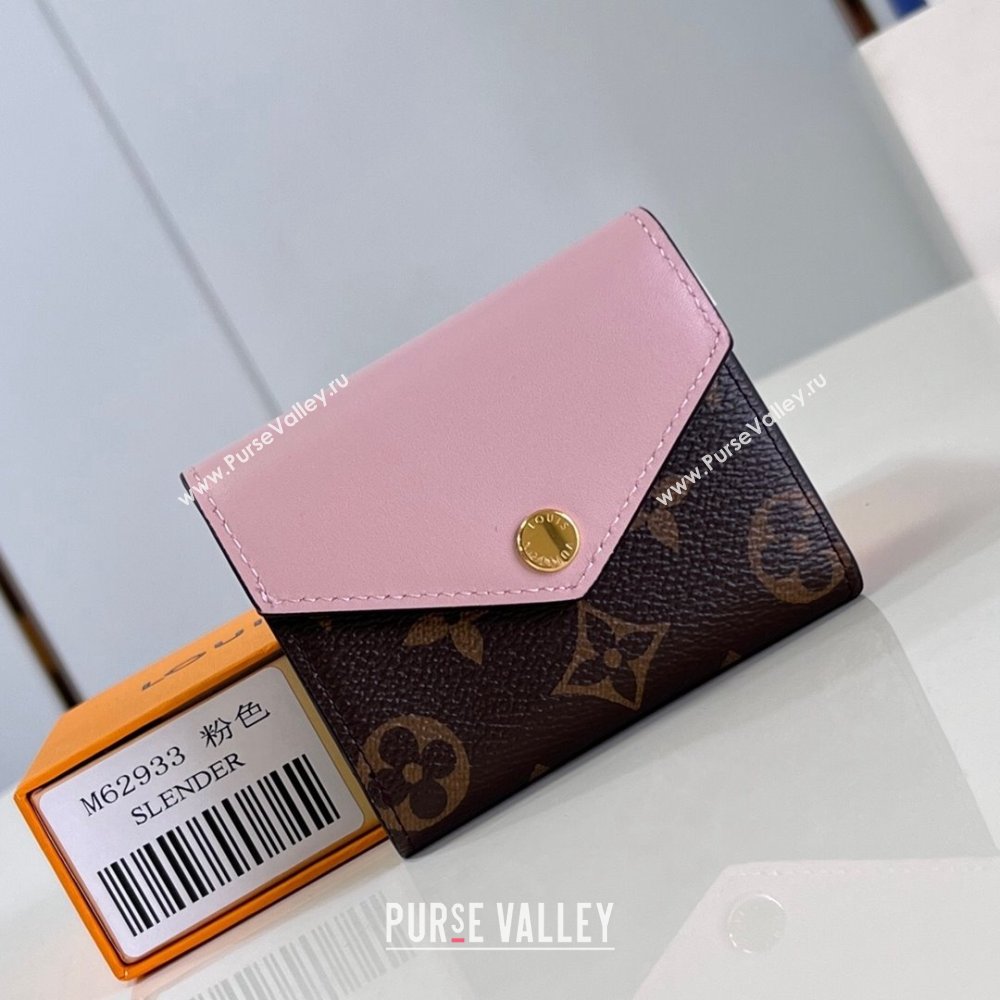 Louis Vuitton Zoe Wallet in Monogram Canvas and Cowhide Leather M62933 Pink 2024 (K-24120607)