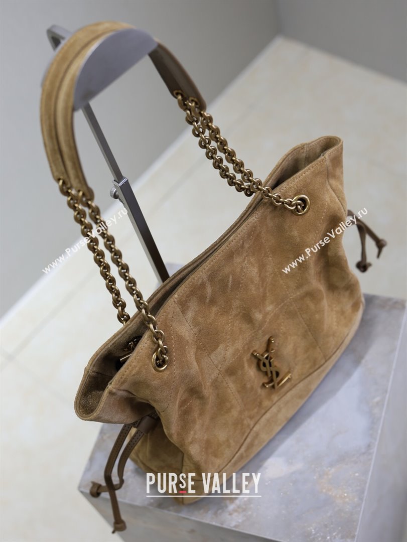 Saint Laurent Jamie Shopping Small Bag in Suede Brown 2025 833948 (YY-250802002)