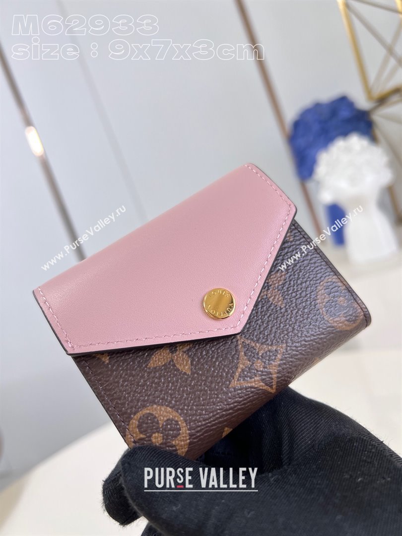 Louis Vuitton Zoe Wallet in Monogram Canvas and Cowhide Leather M62933 Pink 2024 (K-24120607)