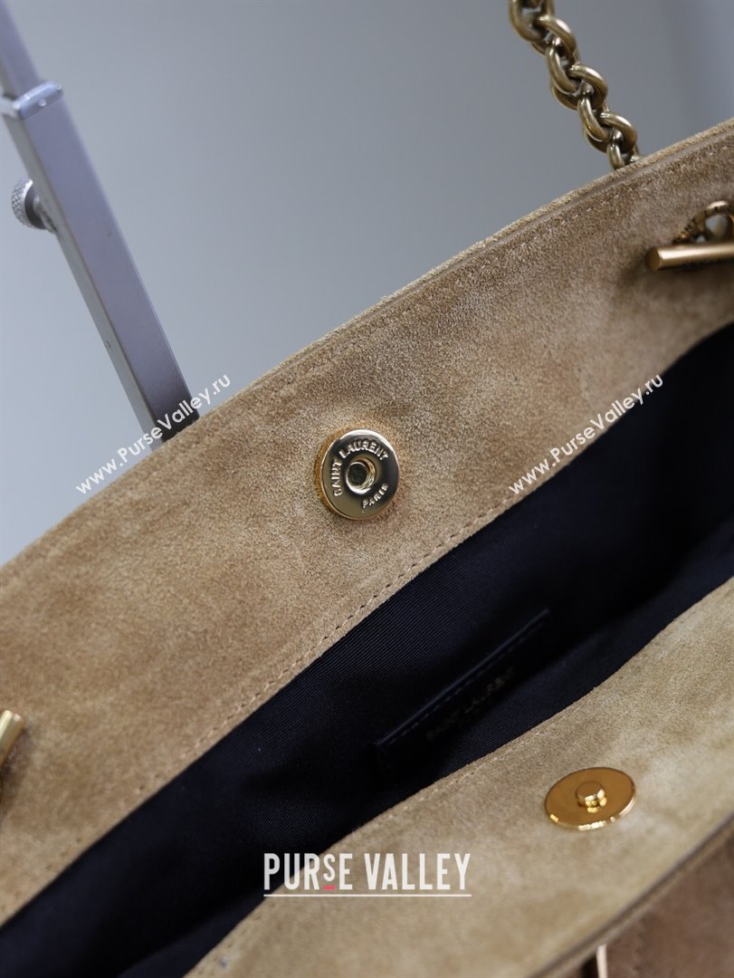 Saint Laurent Jamie Shopping Small Bag in Suede Brown 2025 833948 (YY-250802002)