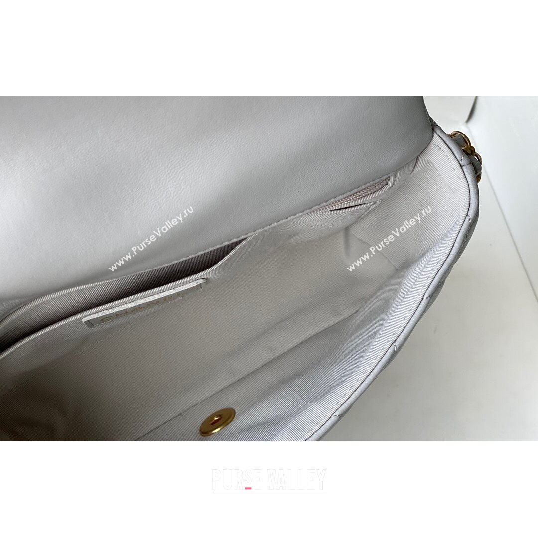 Chanel Lambskin Chain Medium Flap Bag AS2563 Gray 2021 (SM-21082718)