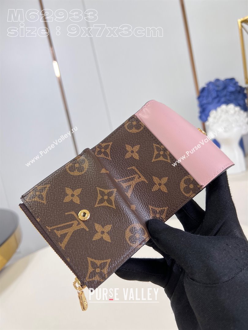 Louis Vuitton Zoe Wallet in Monogram Canvas and Cowhide Leather M62933 Pink 2024 (K-24120607)