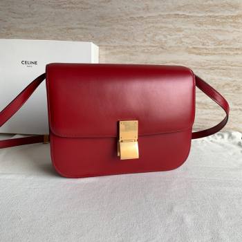 Celine Medium Classic Bag in Box Calfskin Red 2024 (JXG-24051409)
