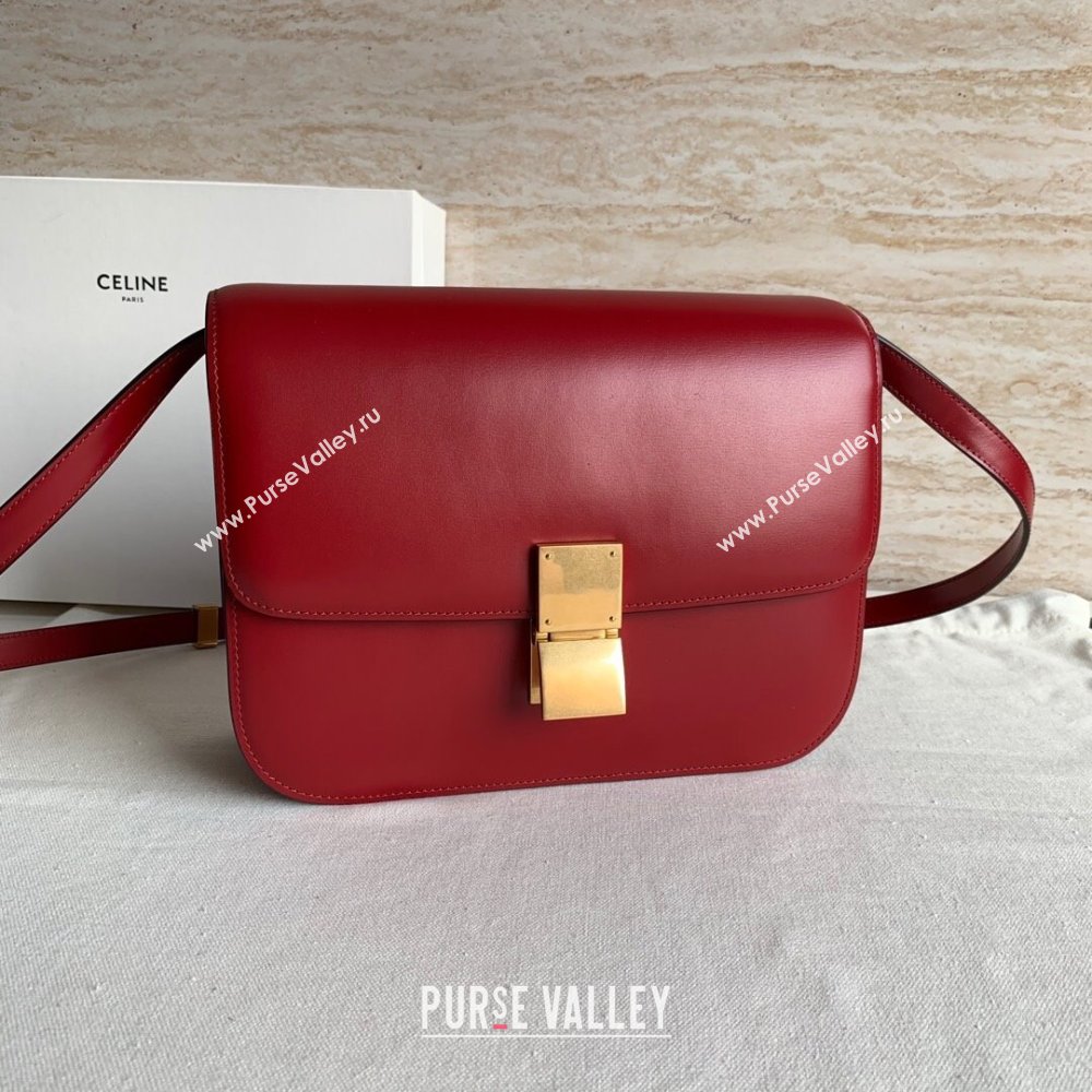 Celine Medium Classic Bag in Box Calfskin Red 2024 (JXG-24051409)