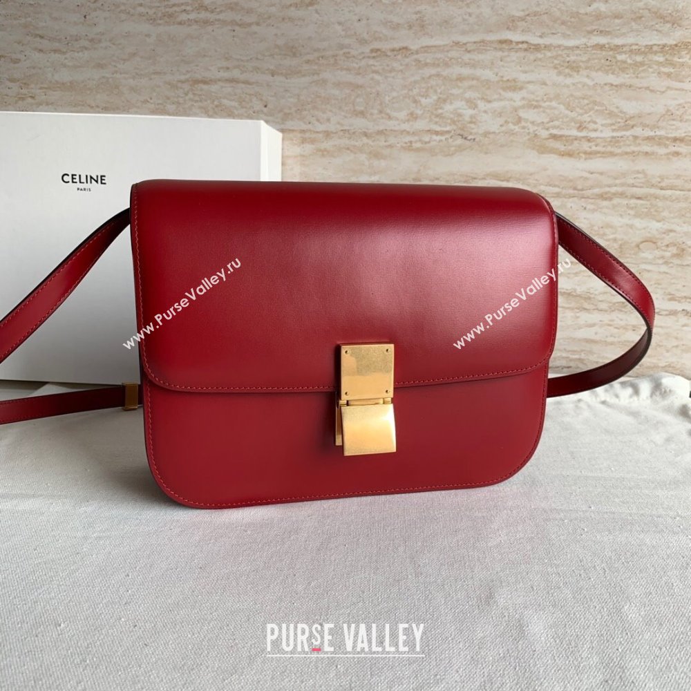 Celine Medium Classic Bag in Box Calfskin Red 2024 (JXG-24051409)