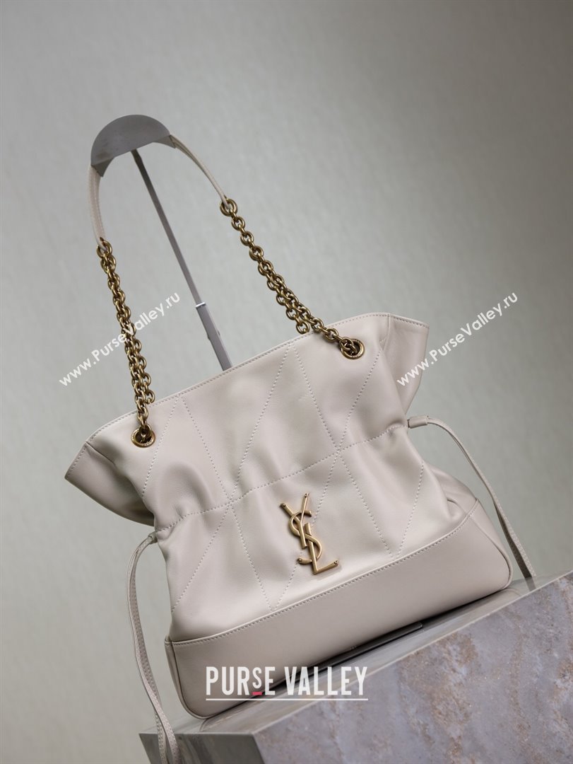 Saint Laurent Jamie Shopping Small Bag in Lambskin White 2025 833948 (YY-250802004)