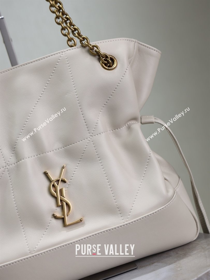 Saint Laurent Jamie Shopping Small Bag in Lambskin White 2025 833948 (YY-250802004)