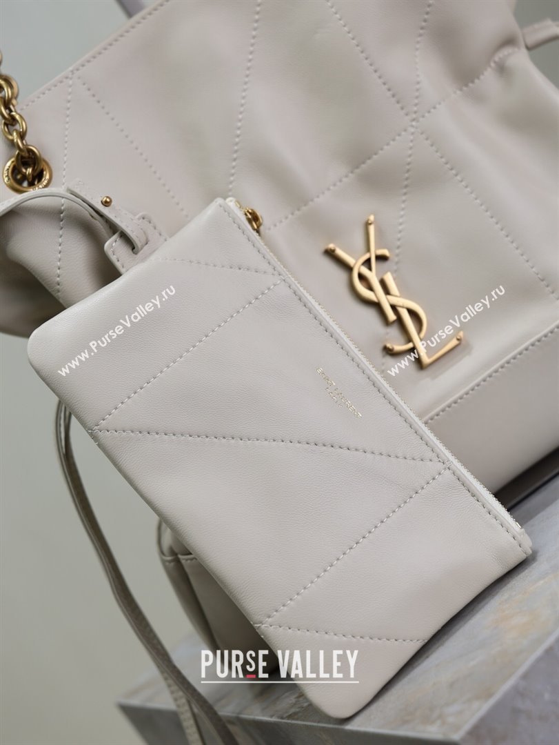 Saint Laurent Jamie Shopping Small Bag in Lambskin White 2025 833948 (YY-250802004)