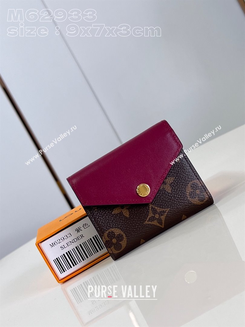 Louis Vuitton Zoe Wallet in Monogram Canvas and Cowhide Leather M62933 Fuchsia 2024 (K-24120608)