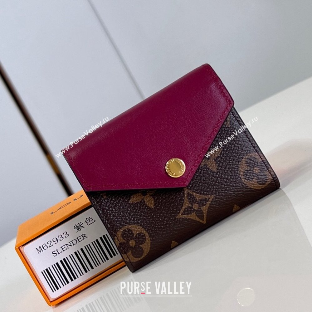 Louis Vuitton Zoe Wallet in Monogram Canvas and Cowhide Leather M62933 Fuchsia 2024 (K-24120608)