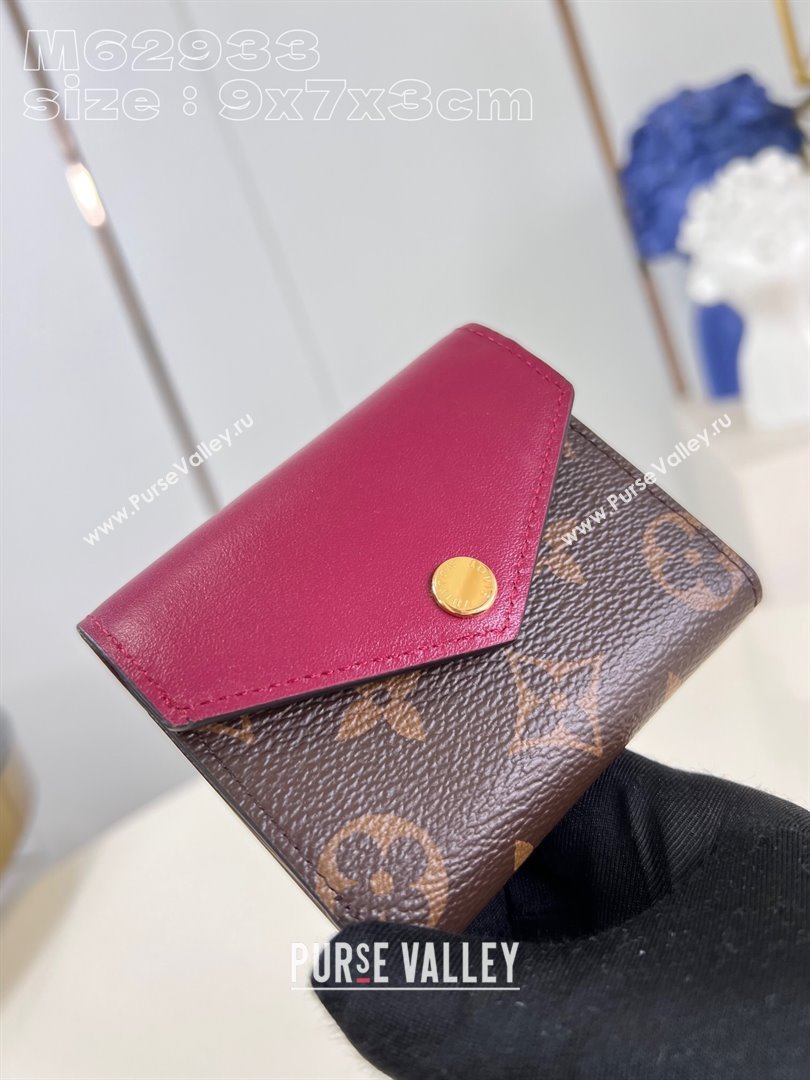 Louis Vuitton Zoe Wallet in Monogram Canvas and Cowhide Leather M62933 Fuchsia 2024 (K-24120608)