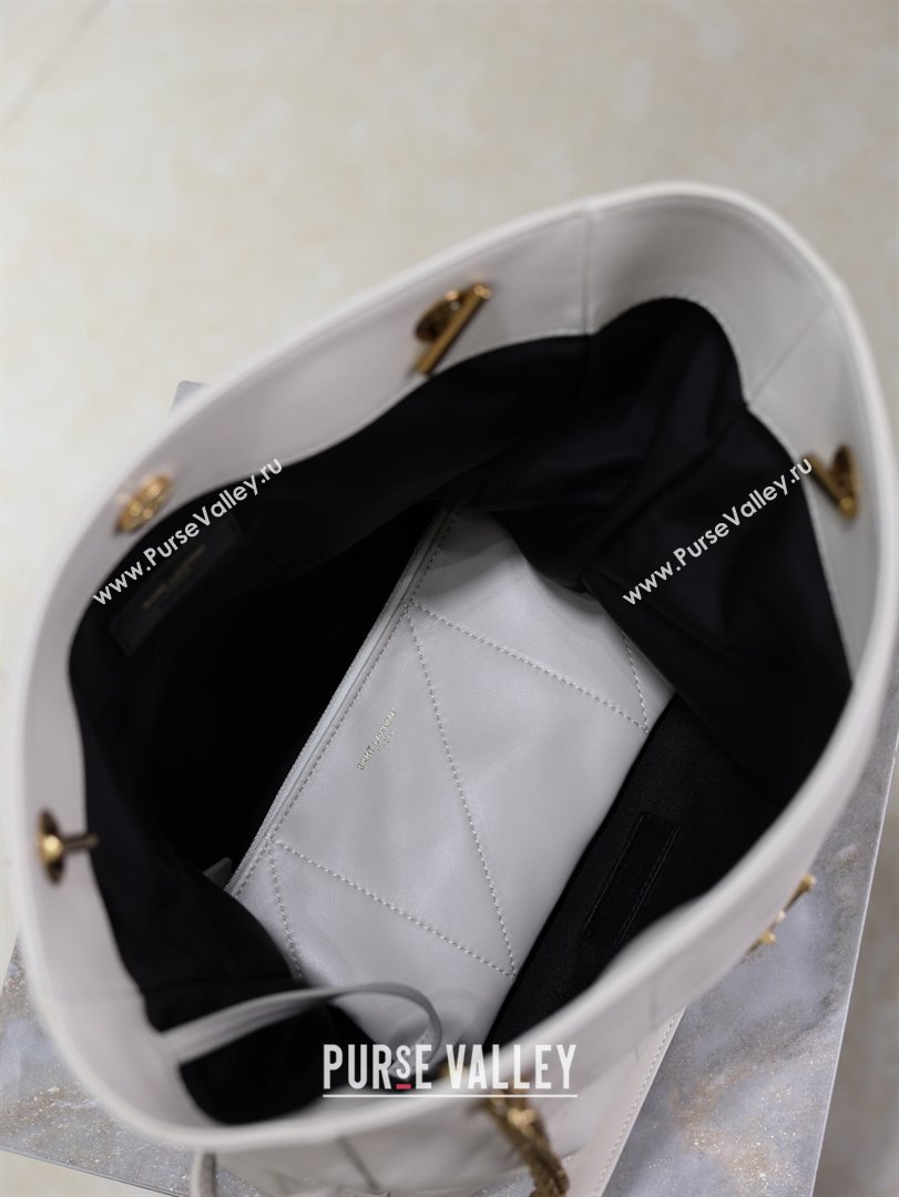 Saint Laurent Jamie Shopping Small Bag in Lambskin White 2025 833948 (YY-250802004)