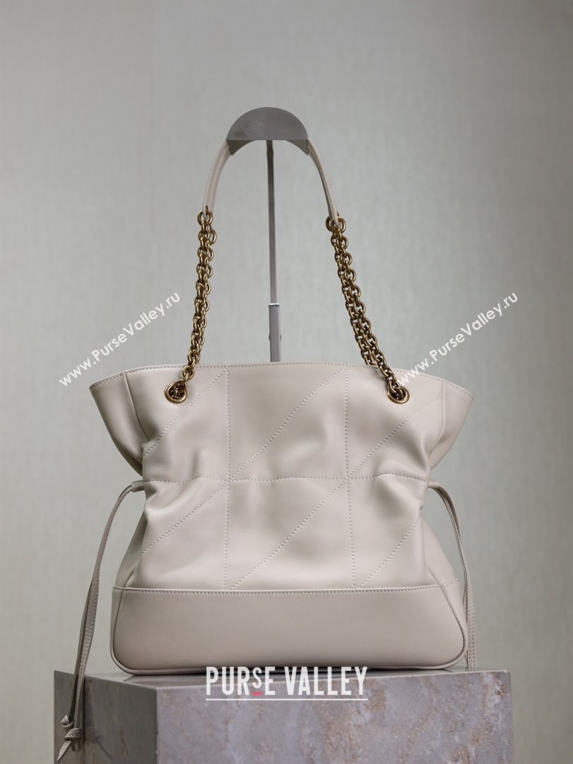 Saint Laurent Jamie Shopping Small Bag in Lambskin White 2025 833948 (YY-250802004)