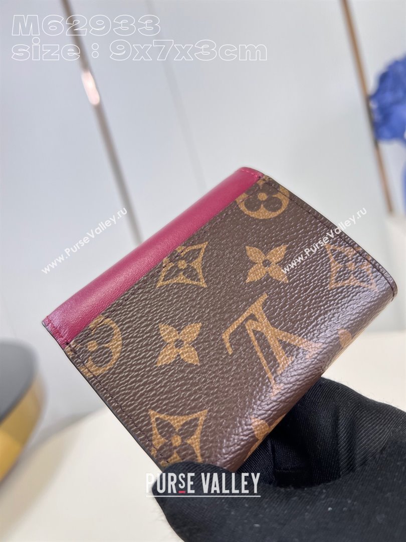 Louis Vuitton Zoe Wallet in Monogram Canvas and Cowhide Leather M62933 Fuchsia 2024 (K-24120608)