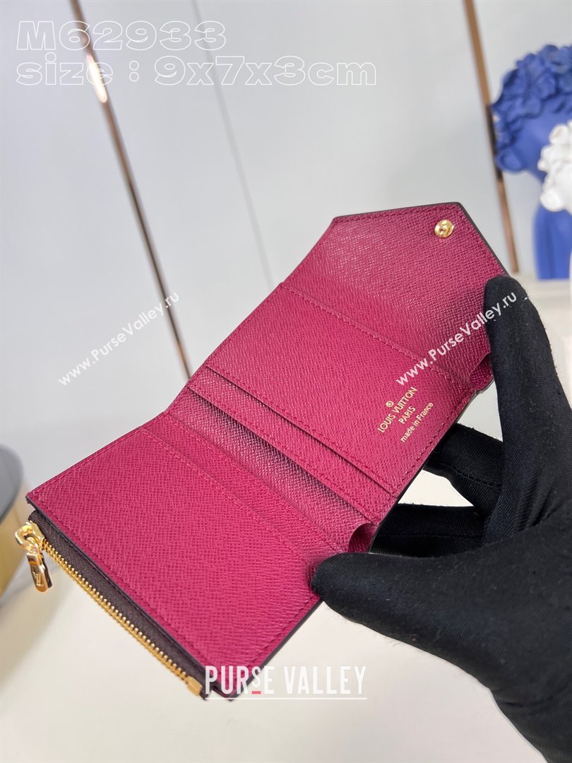 Louis Vuitton Zoe Wallet in Monogram Canvas and Cowhide Leather M62933 Fuchsia 2024 (K-24120608)