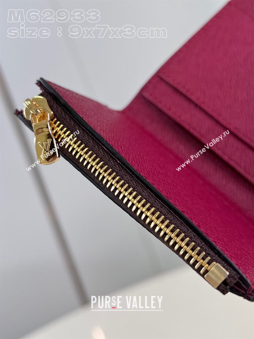 Louis Vuitton Zoe Wallet in Monogram Canvas and Cowhide Leather M62933 Fuchsia 2024 (K-24120608)