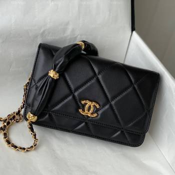 Chanel Lambskin Wallet on Chain WOC with Rings AP2236 Black 2021 TOP (SM-21082720)