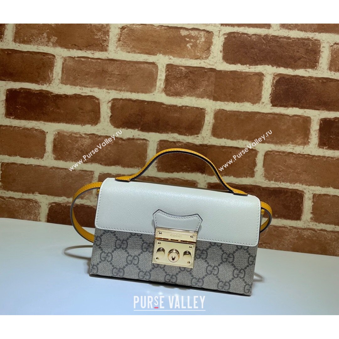 Gucci Padlock GG Canvas Mini Bag 652683 White 2021 (DLH-210821054)