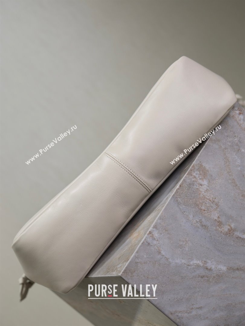 Saint Laurent Jamie Shopping Bag in Lambskin White 2025 809824 (YY-250802007)