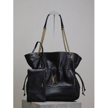 Saint Laurent Jamie Shopping Bag in Lambskin Black 2025 809824 (YY-250802008)