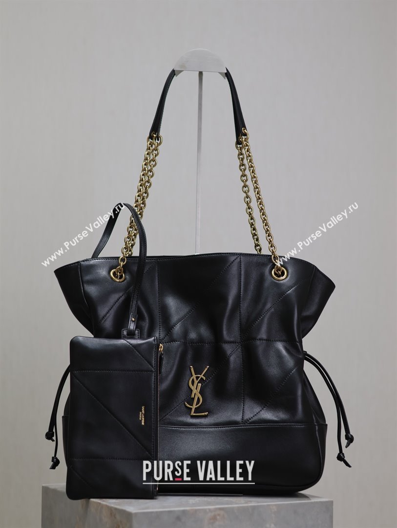 Saint Laurent Jamie Shopping Bag in Lambskin Black 2025 809824 (YY-250802008)